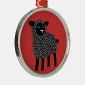 Zwarte schapen metalen ornament (Rechts)