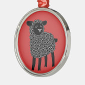 Zwarte schapen metalen ornament (Links)