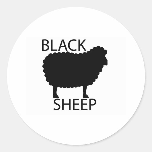 Zwarte schapen ronde sticker (Voorkant)