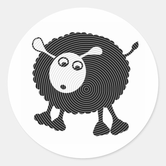 Zwarte schapen ronde sticker (Voorkant)