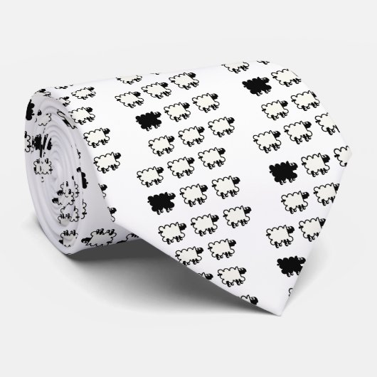 Zwarte schapen stropdas (Opgerold)