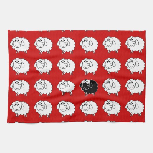 Zwarte schapen theedoek (Horizontaal)