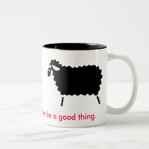 Zwarte schapen tweekleurige koffiemok