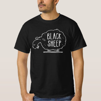 zwarte schapen van de familie trekken zwart t-shirt