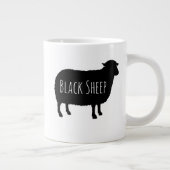 Zwarte schapensilhouettes met aangepaste tekst extra grote beker (Rechts)