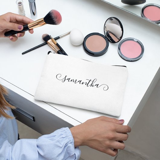 Zwarte Schattigee krul Handtekening Naam Etui