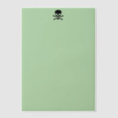 Zwarte Schedel groene vellum papieren Vellum Uitnodigingen (Voorkant)