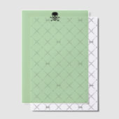 Zwarte Schedel groene vellum papieren Vellum Uitnodigingen (Offset (Uitnodiging))