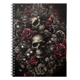 Zwarte schedel notitieboek