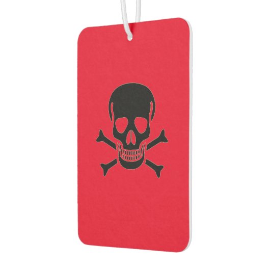 Zwarte Schedel rode auto luchtverfrisser (Links)