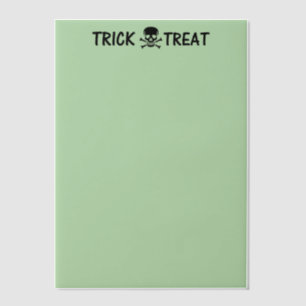 Zwarte Schedel Trick or treat groene vellum papier Uitnodigingen