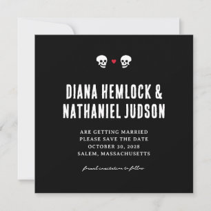 Zwarte Schedels Goth Bewaar de Datum Save The Date