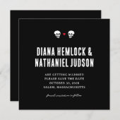 Zwarte Schedels Goth Reddingsdatum Save The Date (Voorkant / Achterkant)