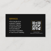 Zwarte Schilderdiensten QR-code Visitekaartje (Achterkant)