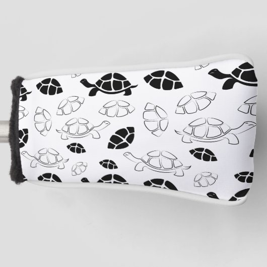Zwarte schildpad golfheadcover (Voorkant)