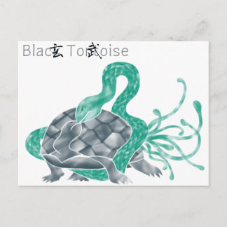 Zwarte Schildpad(zwart) Briefkaart