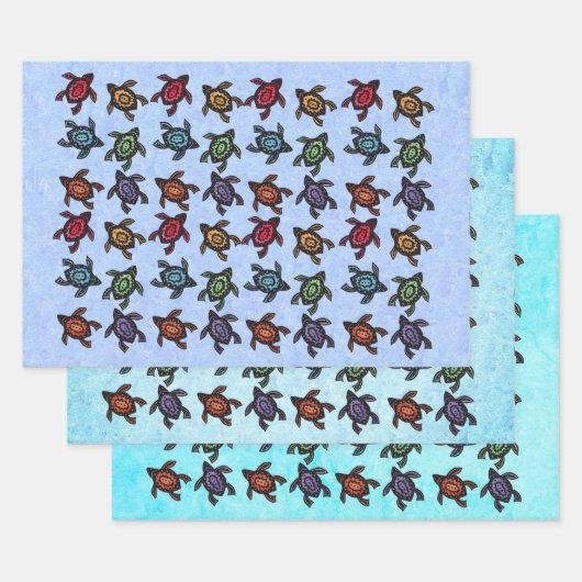 Zwarte schildpadden Abstracte kleurrijke markering Inpakpapier Vel (Set)