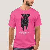 Zwarte Schnauzer aangepaste tekst T-shirt (Voorkant)