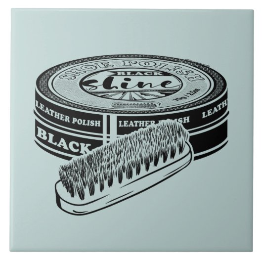 Zwarte schoen polish tin tegeltje (Voorkant)
