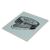 Zwarte schoen polish tin tegeltje (Zijkant)