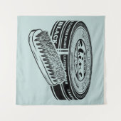 Zwarte schoen polish tin wandkleed (Voorkant (horizontaal))