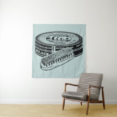 Zwarte schoen polish tin wandkleed (In situ)