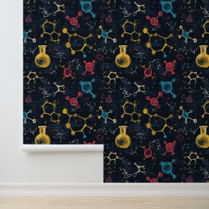 Zwarte School Krijtbord Chemische Vergelijkingen & Behang