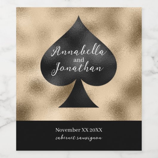 Zwarte Schop op Goud Wijn Etiket (Enkel label)