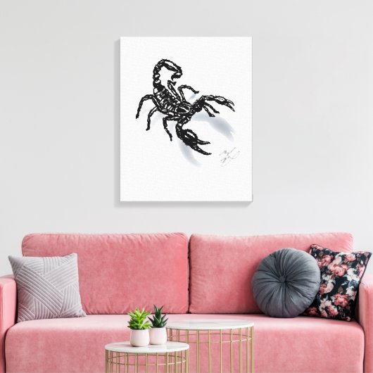 Zwarte Schorpioen! Canvas Afdruk (Insitu (Woonkamer))