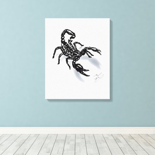 Zwarte Schorpioen! Canvas Afdruk (Insitu (Houten vloer))