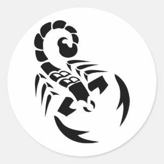 zwarte schorpioen ronde sticker