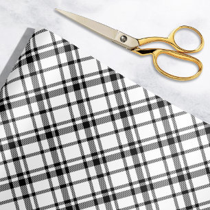 Zwarte Schotse Tartan Plaid Vakantie Cadeaupapier