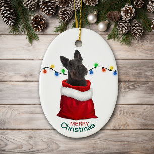 Zwarte Schotse terrier Dog Holiday Gift Bag Keramisch Ornament