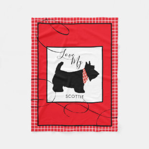 Zwarte Schotse terrier Dog houdt van mijn Schotse Fleece Deken