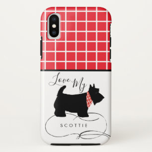 Zwarte Schotse terrier Dog Love My Scottie iPhone X Hoesje
