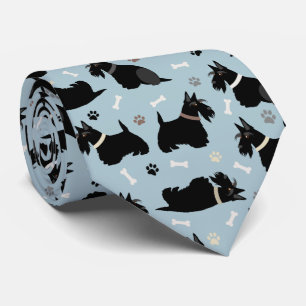 Zwarte Schotse terrier Paws and Botten Stropdas