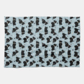 Zwarte Schotse terrier Paws en Botten Theedoek (Horizontaal)