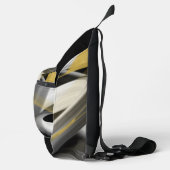 Zwarte Schoudertas Trend Abstract Kunst Wit Goud Sling Bag (Rechts)