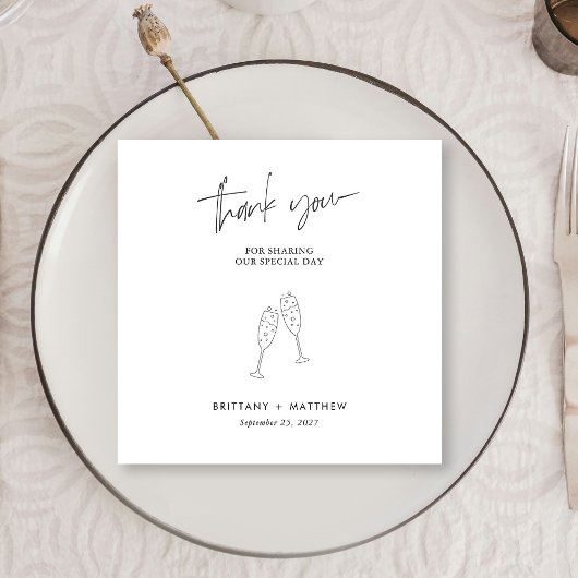 Zwarte Schreef Bruiloft Bedankt Servetten