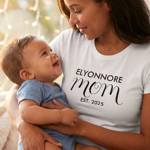 Zwarte Schrift Gestempeld Moeder Zwarte Aangepaste T-shirt
