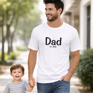 Zwarte Schrift Gestichte Vader T-Shirt