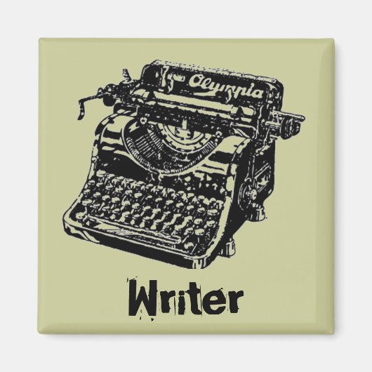 zwarte schrijfmachine magneet (Voorkant)