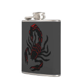 Zwarte Scorpion met rode accessoires Heupfles (Links)