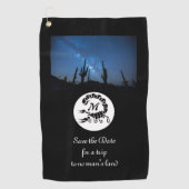 Zwarte Scorpion Silhouette Monogram Foto Golfhanddoek (Voorkant)