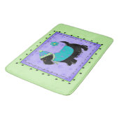 Zwarte Scottie Dog Decorative Lime Green Lavender Badmat (Gekanteld)