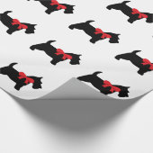 Zwarte Scottie met rood-buspapier Cadeaupapier (Hoek)
