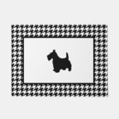 Zwarte Scottie op Houndstooth Deurmat (Voorkant)
