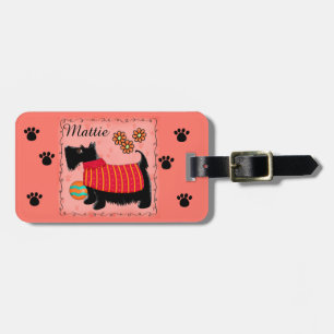 Zwarte Scottie Terrier Dog Name Persoonlijk Sinaas Bagagelabel