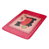 Zwarte Scottie Terrier Dog Red Coral Decorative Badmat (Gekanteld)