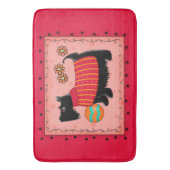 Zwarte Scottie Terrier Dog Red Coral Decorative Badmat (Voorkant Verticaal)